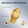 imageELEGOO 5pcs Harden Steel Nozzles MK8 Extruder Nozzles 04mm06mm08mm Multi Sizes WearResistant 3D Printer Nozzles with DIY Tools Compatible with Neptune 3 Series and MoreBrass 04mm