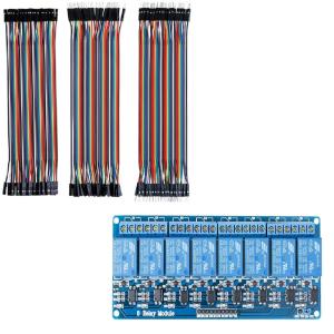 imageELEGOO 120pcs Multicolored Dupont Wire ampamp ELEGOO 8 Channel DC 5V Relay Module