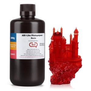 imageELEGOO ABSLike 3D Printer Resin 405nm UV Curing Photopolymer Resina for Mars Saturn Jupiter MSLA DLP LCD Impresora with High Tenacity Grey 1000gClear Red