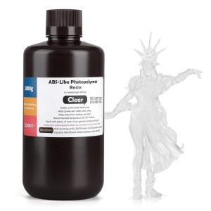 imageELEGOO ABSLike 3D Printer Resin 405nm UV Curing Photopolymer Resina for Mars Saturn Jupiter MSLA DLP LCD Impresora with High Tenacity Grey 1000gClear