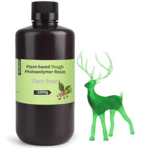 imageELEGOO ABSLike PlantBased 3D Printer Resin with Low Odor and High Precision 405nm UV Resin and Quick Curing for Mars Saturn Jupiter MSLA DLP LCD 3D Printing  Clear Green 1000gClear Green