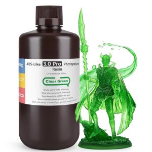 imageELEGOO ABSLike Resin 30 Pro Higher ScratchResistance 3D Printing Photopolymer Resin 405nm UV Resin for MSLADLPLCD Printers Fast Curing High Precision NonBrittle Grey 1000gClear Green