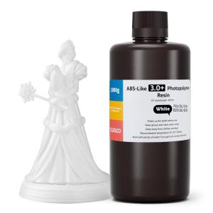imageELEGOO ABSLike Resin 30 Resin for 3D Printer with Higher HeatResistance Low Viscosity High Precision Fast Curing and High Toughness Compatibale for LCDDLPMSLA 3D Printers Black 1000gWhite