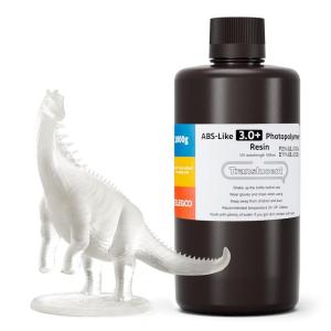 imageELEGOO ABSLike Resin 30 Resin for 3D Printer with Higher HeatResistance Low Viscosity High Precision Fast Curing and High Toughness Compatibale for LCDDLPMSLA 3D Printers Black 1000gTranslucent