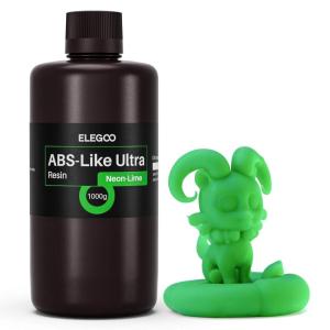 imageELEGOO ABSLike Ultra Resin with Extra Strength and Toughness Compatible with MSLADLPLCD Resin 3D Printer Perfect 3D Printer Resin for Tool Application NeonLime 1000gNeonLime