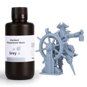 imageELEGOO Standard Photopolymer Resin LCD UVCuring Resin 405nm 3D Printer Resin for Mars Saturn Jupiter MSLA DLP LCD 3D Printing Beige 1000gGrey