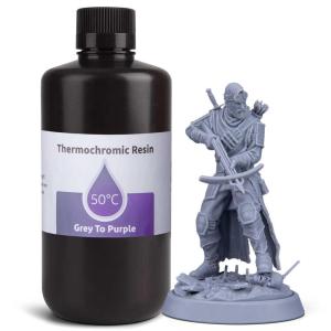 imageELEGOO Standard Photopolymer Resin LCD UVCuring Resin 405nm 3D Printer Resin for Mars Saturn Jupiter MSLA DLP LCD 3D Printing Beige 1000gGrey to Purple