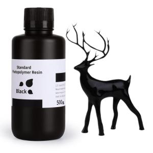 imageELEGOO Standard Photopolymer Resin LCD UVCuring Resin 405nm 3D Printer Resin for Mars Saturn Jupiter MSLA DLP LCD 3D Printing Beige 1000gPure Black