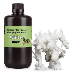 imageELEGOO Standard PlantBased 3D Printer Resin with Low Odor and High Precision 405nm UV Curing Resin for Mars Saturn Jupiter MSLA DLP LCD 3D Printing  White 2000gWhite