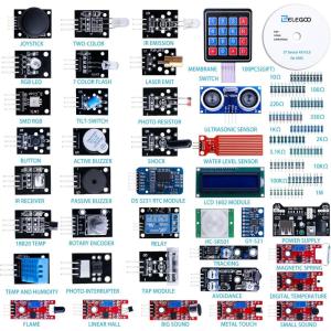 imageELEGOO Upgraded 37 in 1 Sensor Modules Kit with Tutorial Compatible with Arduino IDE UNO R3 MEGA Nano