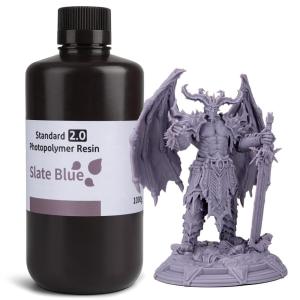 imageELEGOO Upgraded 8K Standard Photopolymer 3D Printer Resin 405nm UVCuring Resin Best for 8K12K14K Saturn MSLA DLP LCD 3D Printing Space Grey 1000GSlate Blue