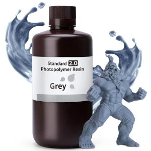 imageELEGOO Upgraded Standard Resin 20 Resin for 3D Printer with High Precision Low Odor Higher Toughness 405nm UV Curing Photopolymer Resin for Mars Saturn MSLA DLP LCD 3D Printing Orchid 1000gGrey 20