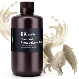 imageELEGOO Upgraded Standard Resin 20 Resin for 3D Printer with High Precision Low Odor Higher Toughness 405nm UV Curing Photopolymer Resin for Mars Saturn MSLA DLP LCD 3D Printing Orchid 1000g8K Vanilla