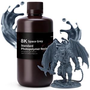 imageELEGOO Upgraded Standard Resin 20 Resin for 3D Printer with High Precision Low Odor Higher Toughness 405nm UV Curing Photopolymer Resin for Mars Saturn MSLA DLP LCD 3D Printing Orchid 1000g8K Space Grey