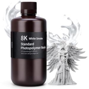 imageELEGOO Upgraded Standard Resin 20 Resin for 3D Printer with High Precision Low Odor Higher Toughness 405nm UV Curing Photopolymer Resin for Mars Saturn MSLA DLP LCD 3D Printing Orchid 1000g8K White Smoke