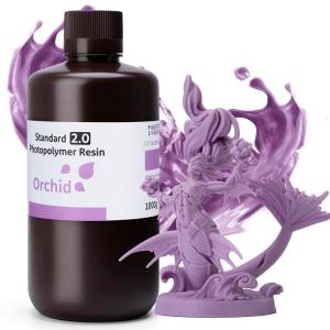imageELEGOO Upgraded Standard Resin 20 Resin for 3D Printer with High Precision Low Odor Higher Toughness 405nm UV Curing Photopolymer Resin for Mars Saturn MSLA DLP LCD 3D Printing Orchid 1000gOrchid 20