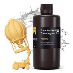 imageELEGOO Water Washable 3D Printer Resin 20 405nm UVCuring 3D Resin with Lower Viscosity Higher Toughness Compatible with Saturn Mars Jupiter MSLA DLP LCD 3D Printers Beige 2000gYellow