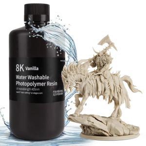 imageELEGOO Water Washable 3D Printer Resin LCD UVCuring Resin 405nm Standard Photopolymer Resin for Mars Saturn Jupiter MSLA DLP LCD 3D Printing3000Gram Ceramic GreyVanilla