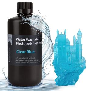 imageELEGOO Water Washable 3D Printer Resin LCD UVCuring Resin 405nm Standard Photopolymer Resin for Mars Saturn Jupiter MSLA DLP LCD 3D Printing3000Gram Ceramic GreyClear Blue