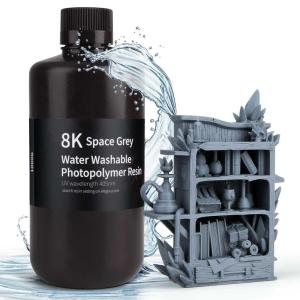 imageELEGOO Water Washable 3D Printer Resin LCD UVCuring Resin 405nm Standard Photopolymer Resin for Mars Saturn Jupiter MSLA DLP LCD 3D Printing3000Gram Ceramic GreySpace Grey