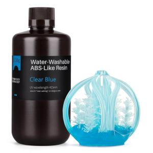 imageELEGOO Water Washable ABSLike 3D Printer Resin High Durability and Toughness Low Odor Wide Compatibility for Mars Saturn Jupiter MSLA DLP LCD 3D Printing Yellow 1000gClear Blue