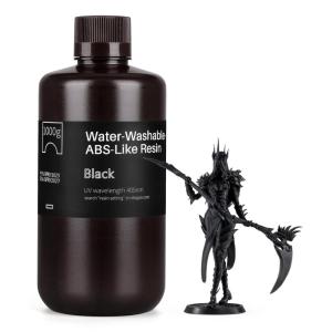 imageELEGOO Water Washable ABSLike 3D Printer Resin High Durability and Toughness Low Odor Wide Compatibility for Mars Saturn Jupiter MSLA DLP LCD 3D Printing Yellow 1000gBlack