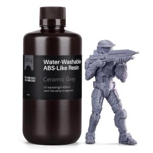imageELEGOO Water Washable ABSLike 3D Printer Resin High Durability and Toughness Low Odor Wide Compatibility for Mars Saturn Jupiter MSLA DLP LCD 3D Printing Yellow 1000gGrey