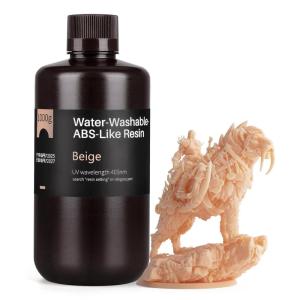 imageELEGOO Water Washable ABSLike 3D Printer Resin High Durability and Toughness Low Odor Wide Compatibility for Mars Saturn Jupiter MSLA DLP LCD 3D Printing Yellow 1000gBeige