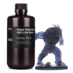imageELEGOO Water Washable ABSLike 3D Printer Resin High Durability and Toughness Low Odor Wide Compatibility for Mars Saturn Jupiter MSLA DLP LCD 3D Printing Yellow 1000gSmoky Black