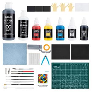 imageELEGOO 3D Paint Kit Multifunctional 3D Printing Models Painting Kit AllinOne Miniatures Coloring Kit for 3D Printing Enthusiasts