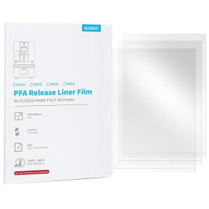 imageELEGOO 5PCS PFA Release Liner Film for Mars 3 and Mars 3 Pro 146x195mm with 0127mm Thickness and Stronger Release FunctionalityCompatible with Mono 2Mars 4 DLP3PCS