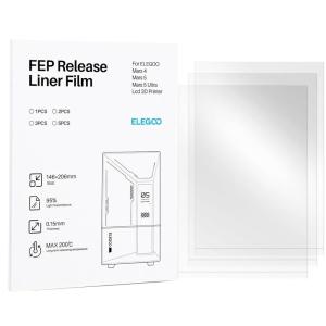 imageELEGOO 5PCS PFA Release Liner Film for Mars 3 and Mars 3 Pro 146x195mm with 0127mm Thickness and Stronger Release FunctionalityCompatible with Mono 2Mars 455 Ultra3PCS