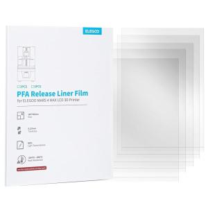 imageELEGOO 5PCS PFA Release Liner Film for Mars 3 and Mars 3 Pro 146x195mm with 0127mm Thickness and Stronger Release FunctionalityCompatible with Mono 2Mars 4 Max5PCS
