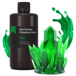 imageELEGOO 8K Water Washable 3D Printer Resin Low Odor High Precision 405nm Rapid UV Curing Photopolymer Resin for Mars Saturn Jupiter LCD DLP MSLA 3D Printers Space Grey 1000gClear Green