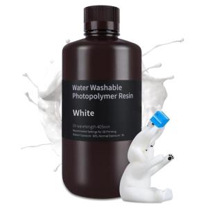 imageELEGOO 8K Water Washable 3D Printer Resin Low Odor High Precision 405nm Rapid UV Curing Photopolymer Resin for Mars Saturn Jupiter LCD DLP MSLA 3D Printers Space Grey 1000gWhite