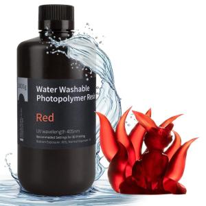 imageELEGOO Water Washable 3D Printer Resin LCD UVCuring Resin 405nm Standard Photopolymer Resin for Mars Saturn Jupiter MSLA DLP LCD 3D Printing 1000Gram BeigeClear Red