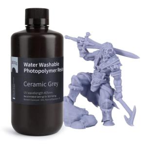 imageELEGOO Water Washable 3D Printer Resin LCD UVCuring Resin 405nm Standard Photopolymer Resin for Mars Saturn Jupiter MSLA DLP LCD 3D Printing 1000Gram BeigeCeramic Grey