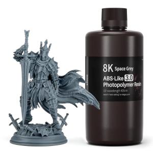 imageELEGOO ABSLike 30 3D Printer Resin Upgraded ABSLike Resin with High Precision Toughness Lower Shrinkage and Viscosity 405nm Fast UVCuring 3D Resin for MSLALCDDLP 3D Printer Beige 1000gSpace Grey