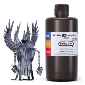 imageELEGOO ABSLike 30 3D Printer Resin Upgraded ABSLike Resin with High Precision Toughness Lower Shrinkage and Viscosity 405nm Fast UVCuring 3D Resin for MSLALCDDLP 3D Printer Beige 1000gSmoky Black