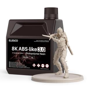 imageELEGOO ABSLike 30 3D Printer Resin Upgraded ABSLike Resin with High Precision Toughness Lower Shrinkage and Viscosity 405nm Fast UVCuring 3D Resin for MSLALCDDLP 3D Printer Beige 1000gVanilla