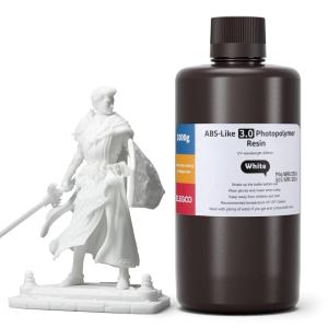 imageELEGOO ABSLike 30 3D Printer Resin Upgraded ABSLike Resin with High Precision Toughness Lower Shrinkage and Viscosity 405nm Fast UVCuring 3D Resin for MSLALCDDLP 3D Printer Beige 1000gWhite