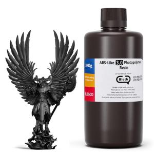 imageELEGOO ABSLike 30 3D Printer Resin Upgraded ABSLike Resin with High Precision Toughness Lower Shrinkage and Viscosity 405nm Fast UVCuring 3D Resin for MSLALCDDLP 3D Printer Beige 1000gBlack