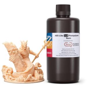 imageELEGOO ABSLike 30 3D Printer Resin Upgraded ABSLike Resin with High Precision Toughness Lower Shrinkage and Viscosity 405nm Fast UVCuring 3D Resin for MSLALCDDLP 3D Printer Beige 1000gBeige
