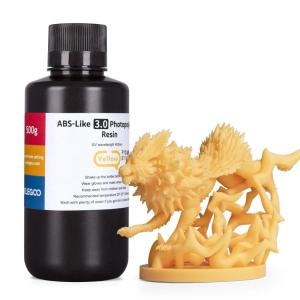 imageELEGOO ABSLike 3D Printer Resin 30 405nm UV Curing Photopolymer Resina for Mars Saturn Jupiter MSLA DLP LCD Impresora with High Strength and Toughness Low Viscosity Translucent 1000gYellow