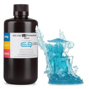imageELEGOO ABSLike 3D Printer Resin 30 405nm UV Curing Photopolymer Resina for Mars Saturn Jupiter MSLA DLP LCD Impresora with High Strength and Toughness Low Viscosity Translucent 1000gClear Blue