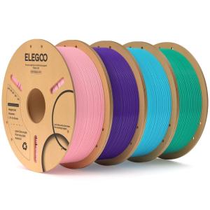 imageELEGOO PLA 3D Printer Filament 175mm Bundle 4KG Dimensional Accuracy  002mm 4 Pack 1kg Cardboard Spool22lbs Fits for Most FDM 3D Printers Black White Dark Blue Red41kgpink  Purple  Sky Blue  Sea Green