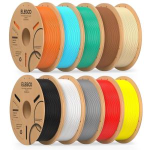 imageELEGOO PLA 3D Printer Filament 175mm Bundle 4KG Dimensional Accuracy  002mm 4 Pack 1kg Cardboard Spool22lbs Fits for Most FDM 3D Printers Black White Dark Blue Red10kg BlackWhiteSpace GrayRedYellowOrangeSky BlueSea GreenBrownBeige