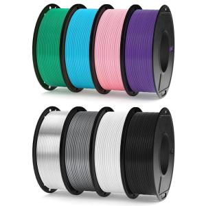 imageELEGOO PLA 3D Printer Filament 175mm Bundle 4KG Dimensional Accuracy  002mm 4 Pack 1kg Cardboard Spool22lbs Fits for Most FDM 3D Printers Black White Dark Blue Red8250g BlackWhiteSpace GrayTranslucentSky BlueSea GreenPinkPurple