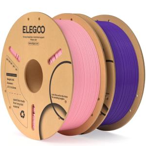 imageELEGOO PLA 3D Printer Filament 175mm Bundle 4KG Dimensional Accuracy  002mm 4 Pack 1kg Cardboard Spool22lbs Fits for Most FDM 3D Printers Black White Dark Blue Red21kg Pink  Purple