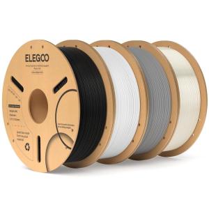 imageELEGOO PLA 3D Printer Filament 175mm Bundle 4KG Dimensional Accuracy  002mm 4 Pack 1kg Cardboard Spool22lbs Fits for Most FDM 3D Printers Black White Dark Blue Red41kgblack  White  Gray  Translucent